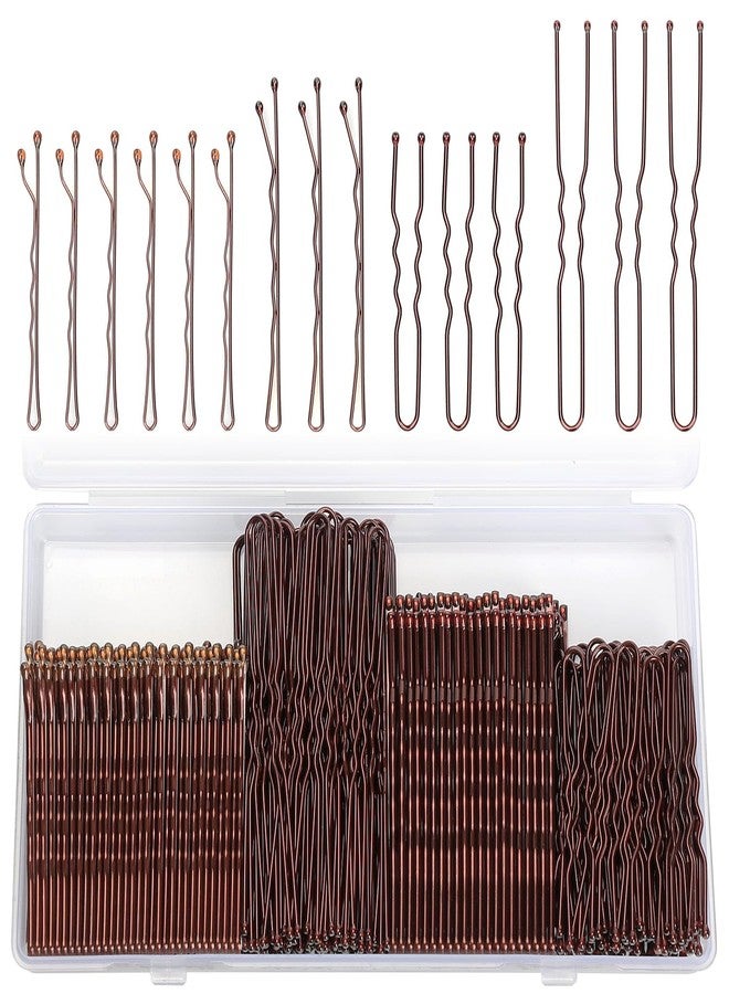 Jelara 250 Pcs Hair Pins Bobby Pins Brown Hair with Storage Box, Wavy Bobby Pins 2inch 2.4inch, U Shaped Hair Pins 2inch 2.8inch, Suitable for All Hair Types, Hair Clips Hair Pin for Women and Girls - Image 1